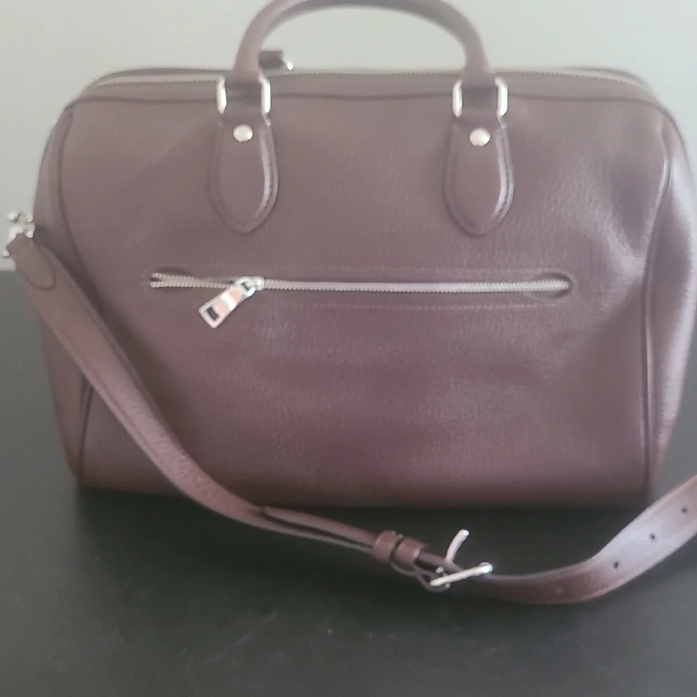 Coach Pebbled Leather Rowen Large Satchel in Maple 12Wx8H, No Dust Cover - Picture 5 of 13
